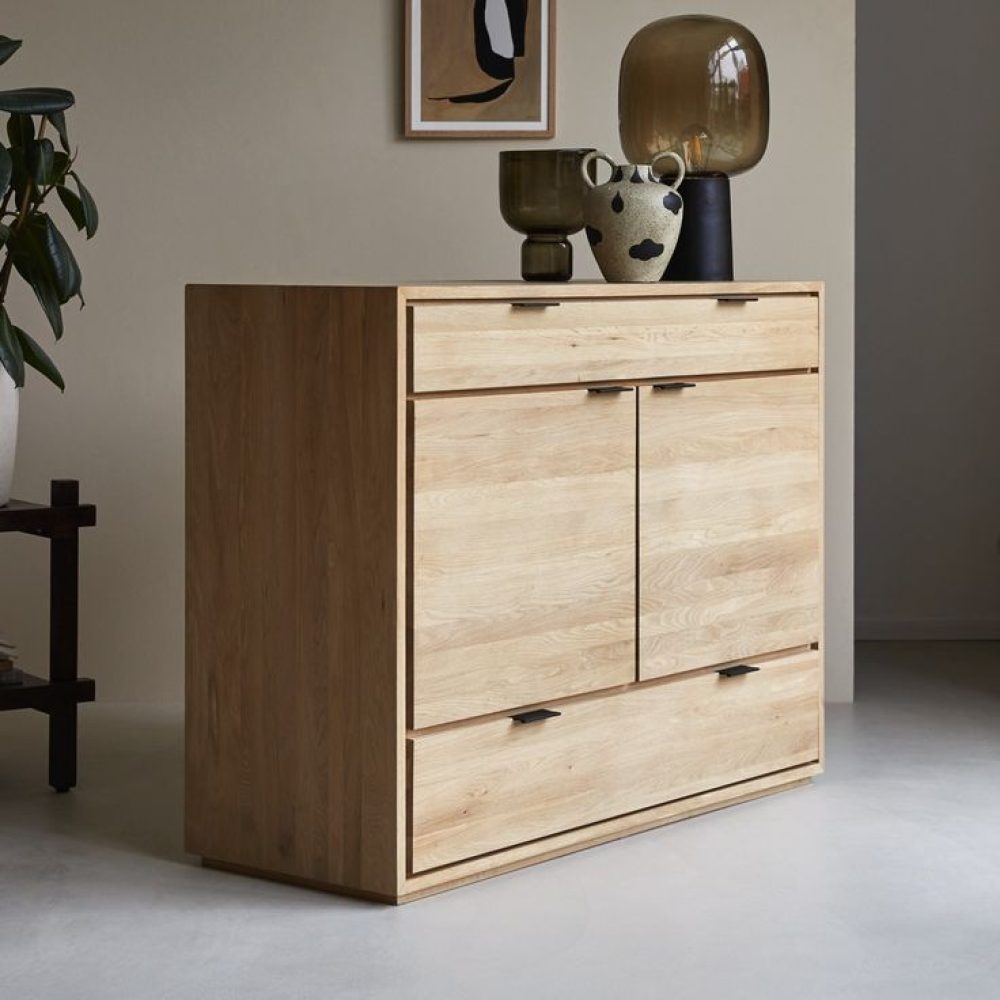 Buffet d'accueil contemporain en chêne